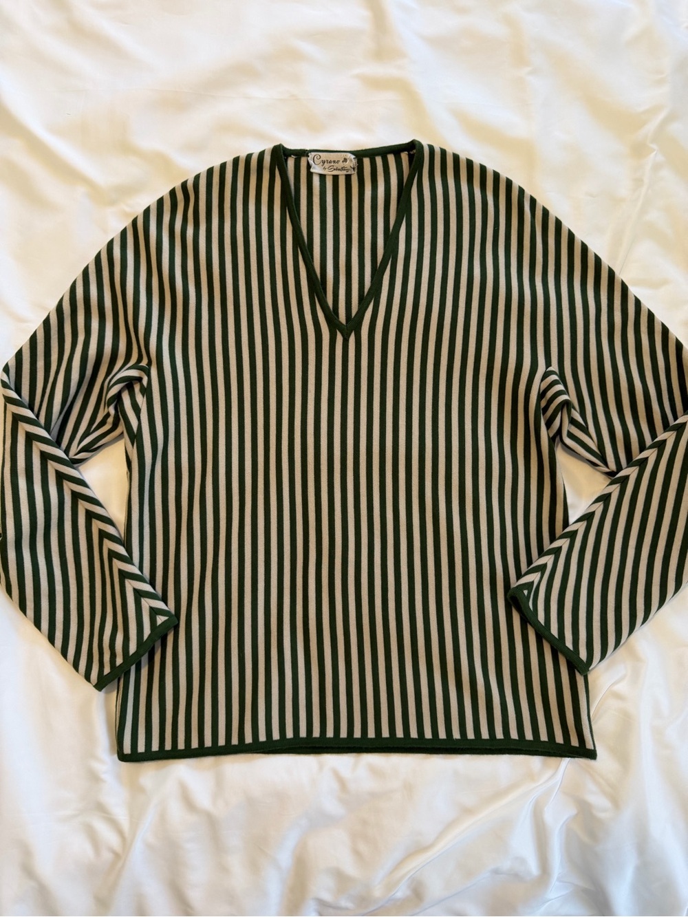 Vintage Cyrano by Sebastian Wool Striped Sweater Size Medium - Picture 6 of 10
